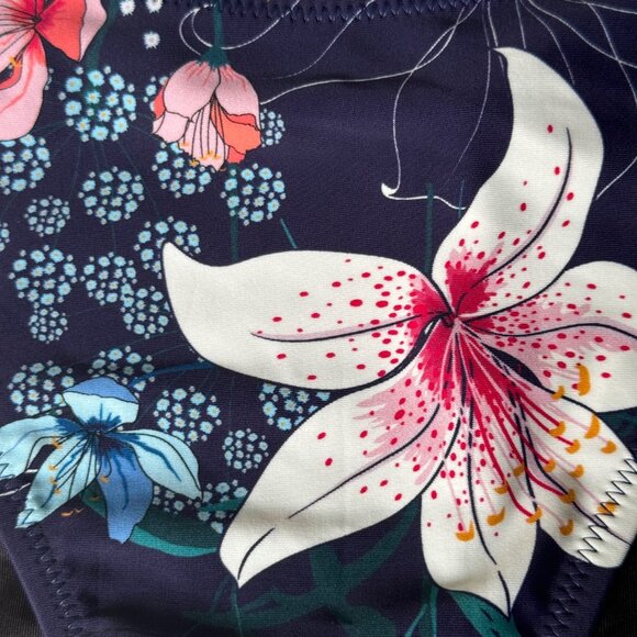 Cupshe Womens Floral Bikini Bottom XL Swimwear Swim Beach Navy Blue Pink Floral - Picture 6 of 9